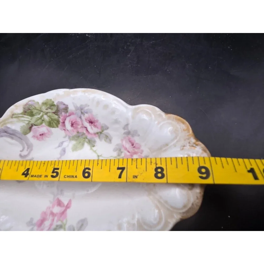 Antique Limoges France WG and Co Porcelain Hand Painted Asparagus Plate Bowl